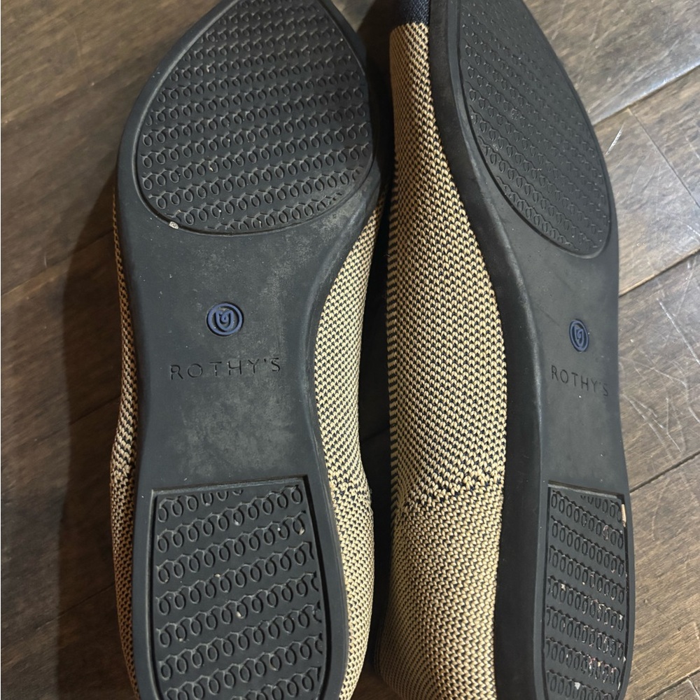 Rothy's Chic Knit Flats in Tan and Blue - Picture 3 of 4